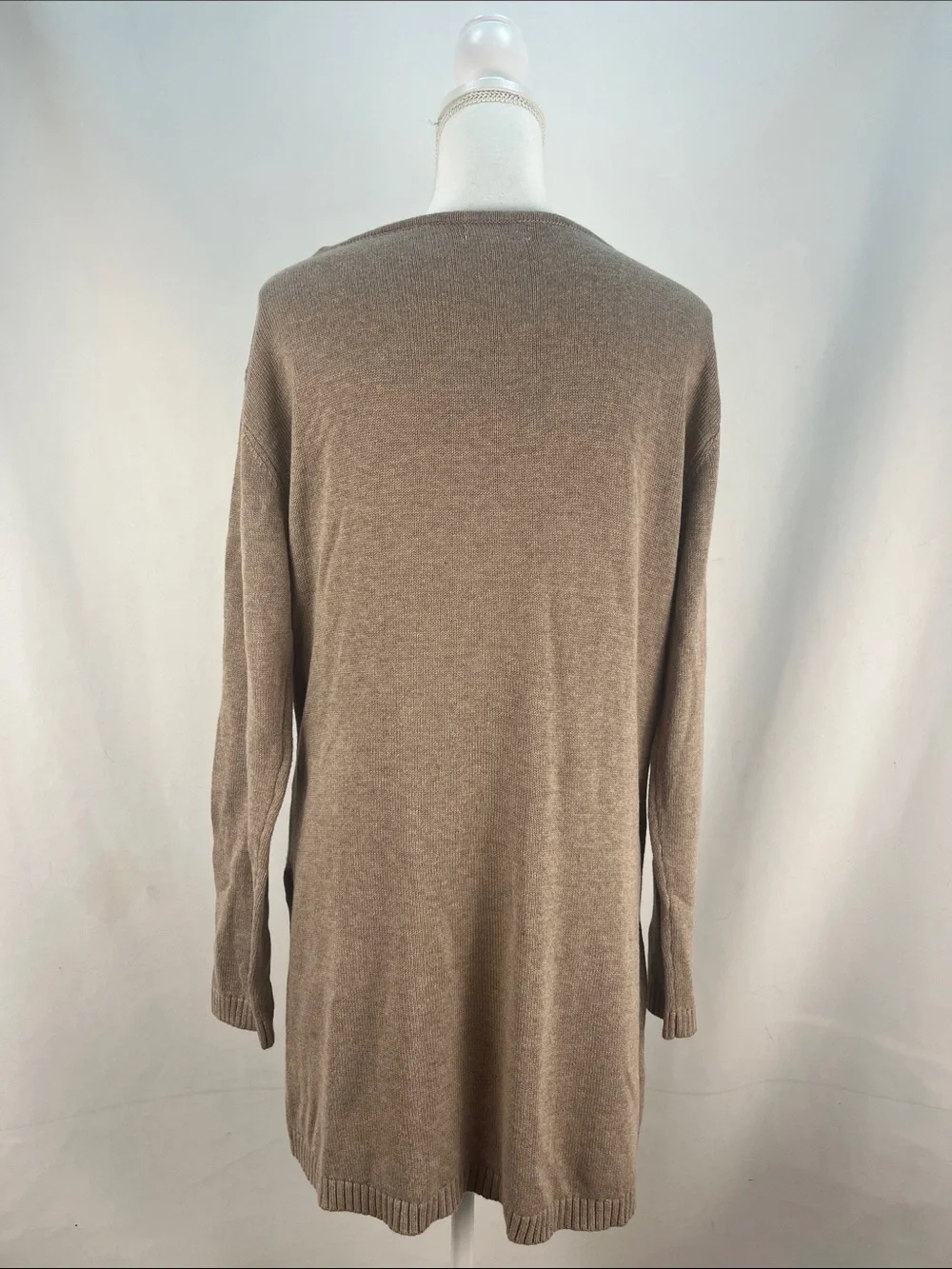 New York & Company Cotton Blend Scoop Neck Tunic Sweater Size L NWT